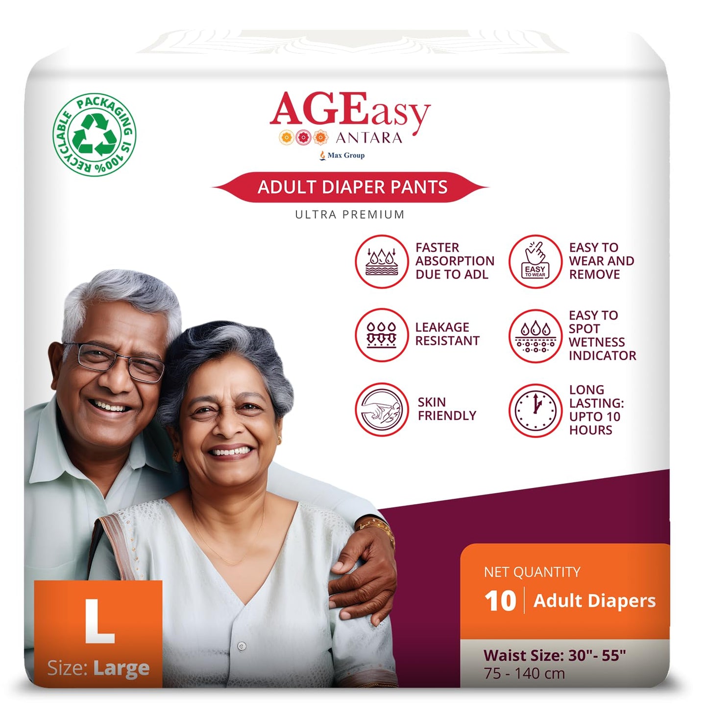 Antara AGEasy Adult Diapers (Pant & Tape Style)