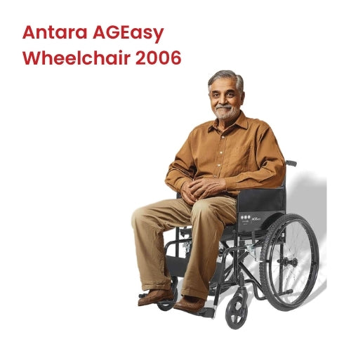 Antara AGEasy Wheelchair with Lightweight Foldable Frame - Book Your MediDevice