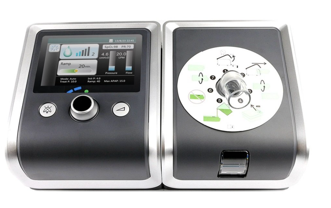 BMC GII Auto CPAP Machine shown with display screen and air outlet for respiratory therapy