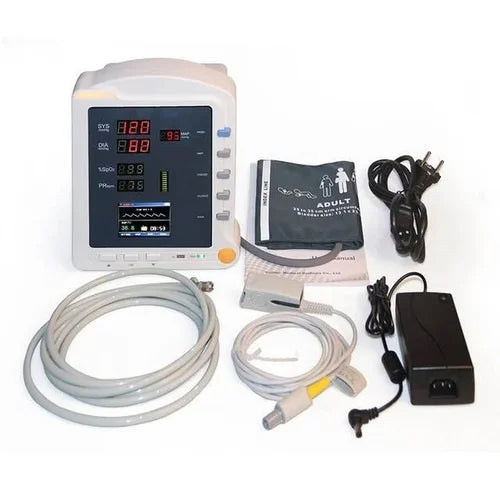 Contec CMS 5100 patient monitor with cables, power adapter, and adult blood pressure cuff by Book Your MediDevice