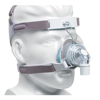 Trueblue nasal mask by Book Your MediDevice shown on mannequin with adjustable headgear straps