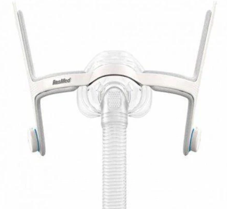 ResMed AirFit N20 Elbow and Short Tube CPAP tubing attachment in clear plastic