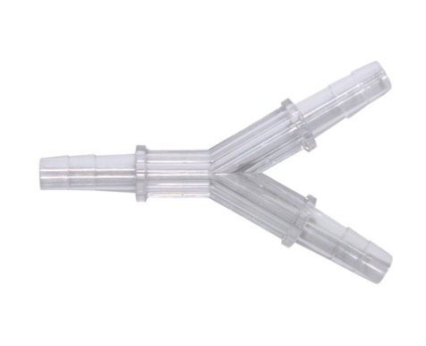 Clear plastic RespBuy Oxygen Supply Tubing Y Connector for medical oxygen delivery systems
