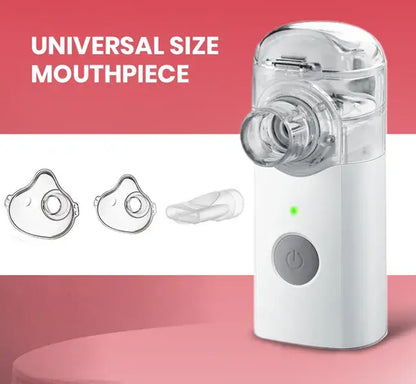 AGEasy Portable Mesh Nebulizer with universal size mouthpiece and compact white design