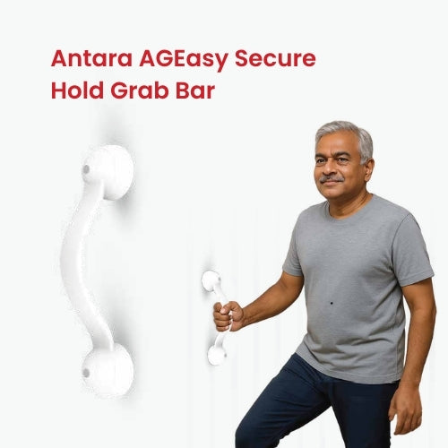 AGEasy Secure Hold Grab Bar by Book Your MediDevice with senior man using it for support