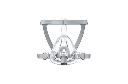 BMC F2 Full Face Mask with clear silicone cushion and adjustable gray straps