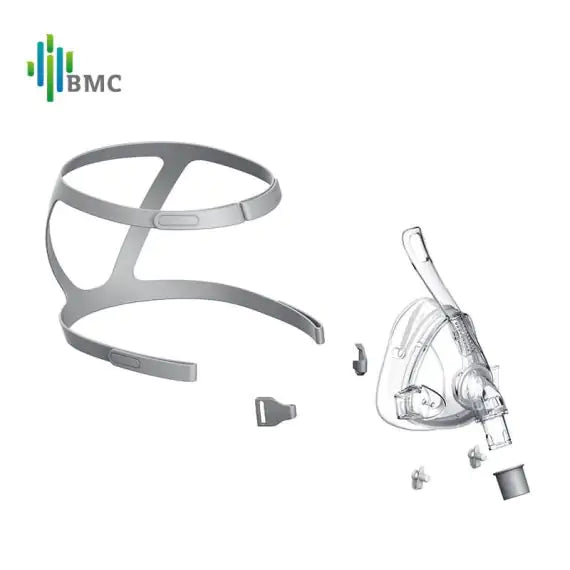 BMC F4 full face mask with headgear including clear silicone cushion and adjustable straps