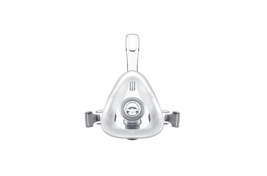 BMC F4 full face mask with headgear in white for respiratory support and therapy