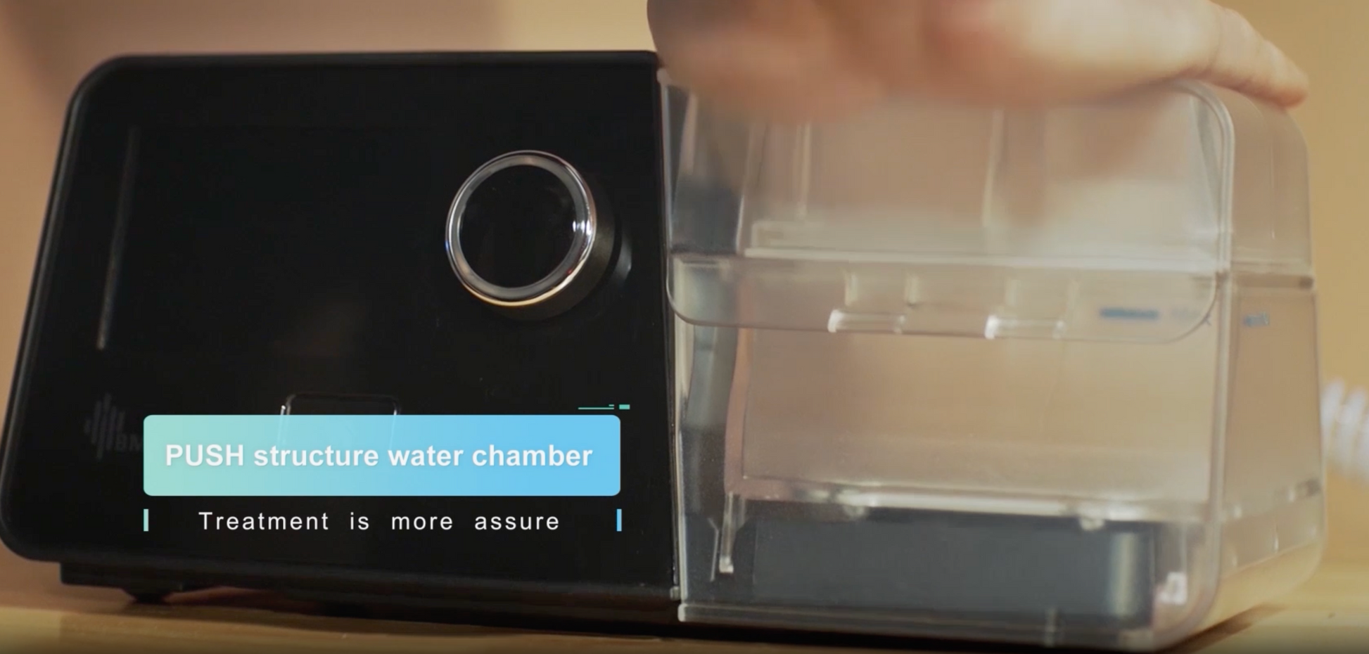 BMC G3 Auto A20 CPAP system showing its water chamber and control dial for sleep apnea treatment