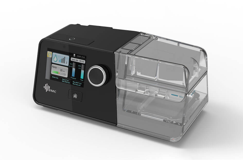 BMC G3 Auto A20 CPAP system with digital display and humidifier chamber for sleep apnea therapy