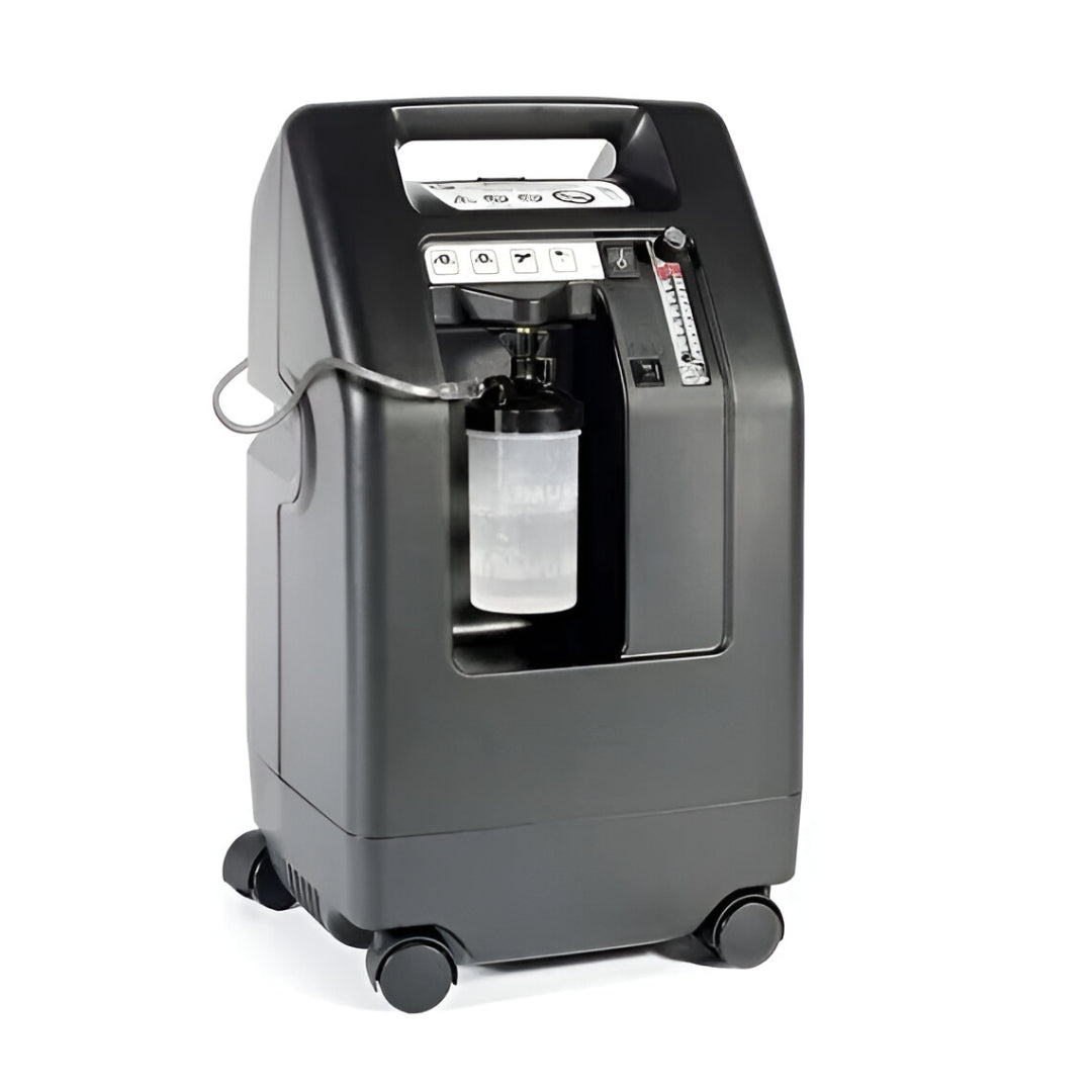 Drive DeVilbiss 525 5L Oxygen Concentrator portable black medical device with humidifier bottle