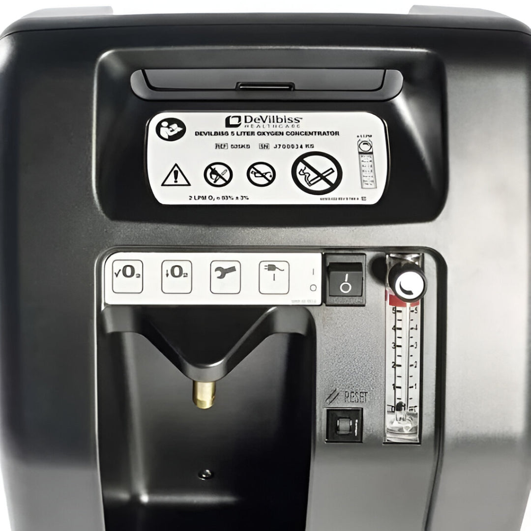 Drive DeVilbiss 525 5L Oxygen Concentrator control panel with flow meter and power switch