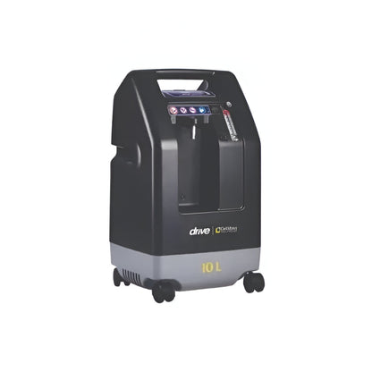Devilbiss Compact 1025-10L Oxygen Concentrator black and gray design with control panel and wheels