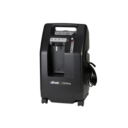 Black Devilbiss Compact 1025-10L Oxygen Concentrator with handle and control panel on top