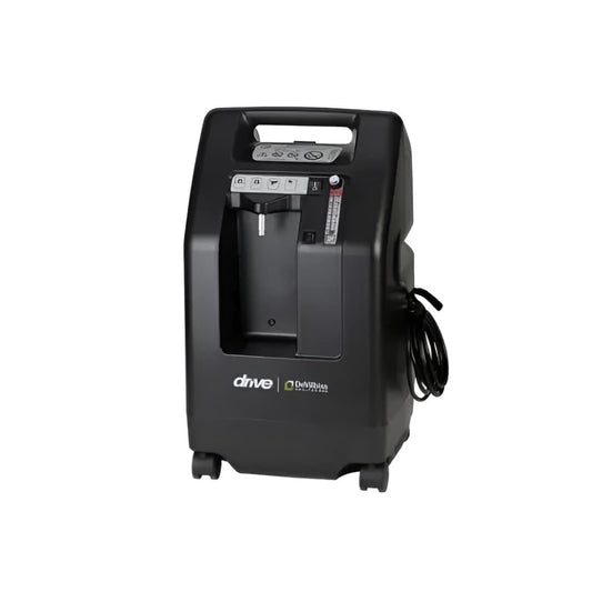 Black Devilbiss Compact 1025-10L Oxygen Concentrator with handle and control panel on top