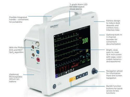 Philips multiparameter patient monitor with bright display and portable design for patient monitoring