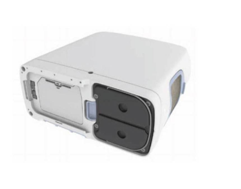 Inogen One G5 Portable Oxygen Concentrator device showing side and bottom views in white