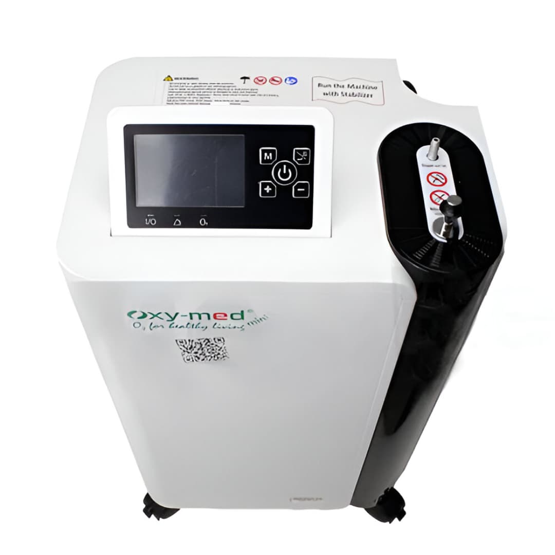 Oxymed Mini 5 LPM Home Oxygen Concentrator with digital display and compact design