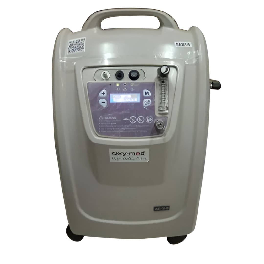 Oxymed Oxygen Concentrator 10 Liter Dual flow medical device with control panel and handle