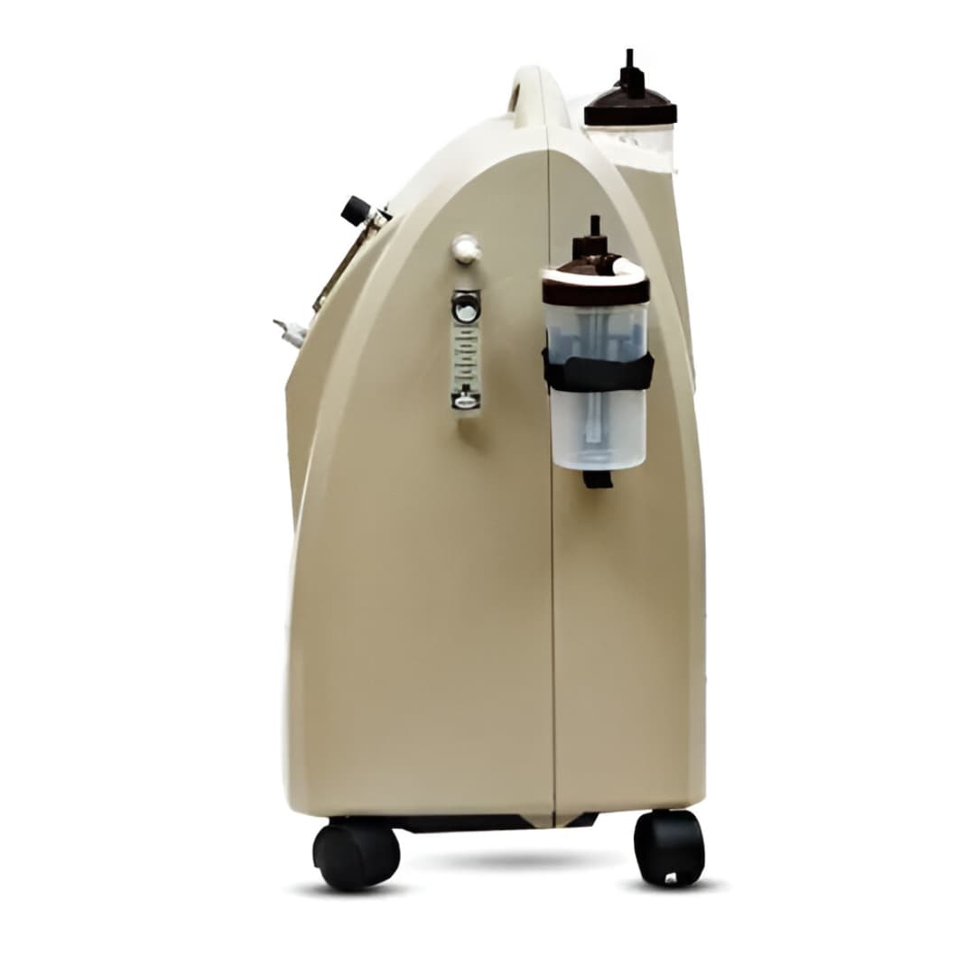 Oxymed Oxygen Concentrator 10 Liter Dual flow portable medical device with wheels and control panel