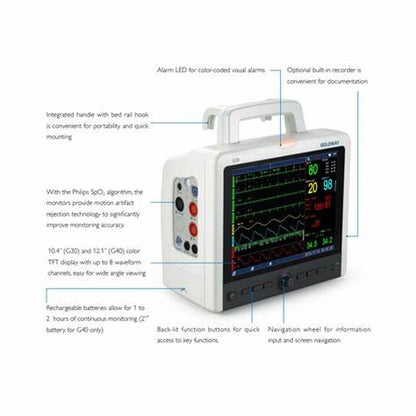 Philips Para Monitor G30 E portable patient monitor with color display and built-in alarm LED