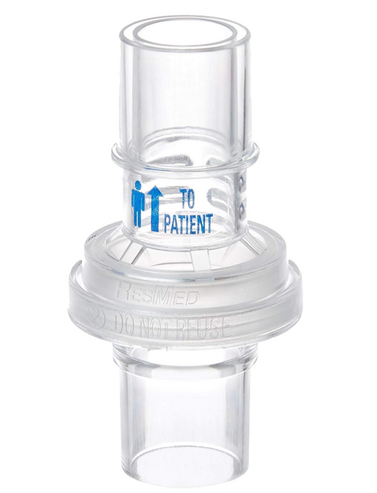 Transparent Resmed 24991 Leak Valve showing clear plastic design for patient breathing systems