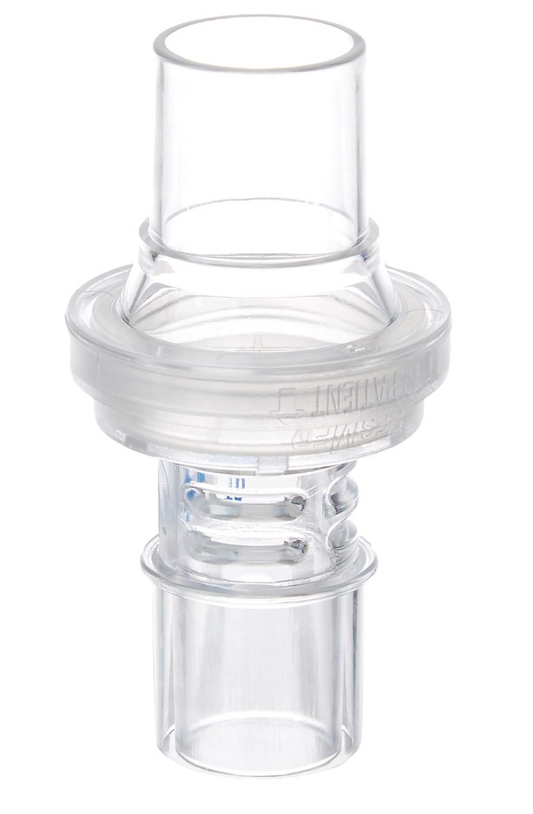 Clear Resmed 24991 Leak Valve for respiratory devices with smooth cylindrical connectors