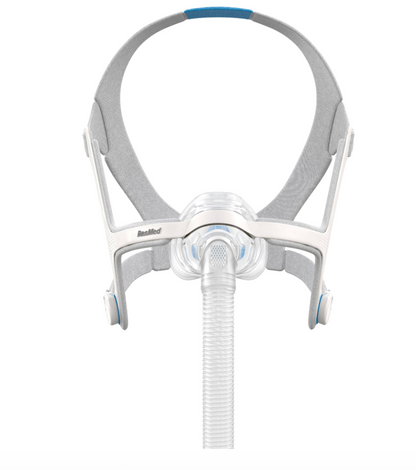 ResMed AirFit N20 Elbow and Short Tube CPAP tubing connected to a nasal mask frame
