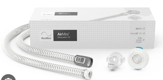 Resmed AirMini F20 Mask Setup Pack with tube, cushion, and frame for CPAP therapy