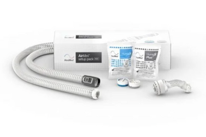 Resmed AirMini N20 Mask Setup Pack with tubing, humidifier chambers, and accessories for CPAP therapy