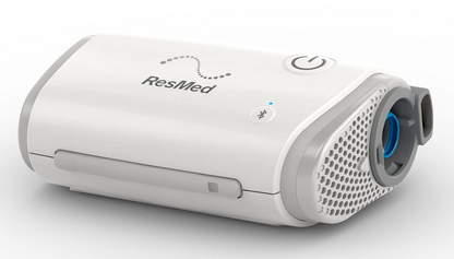 ResMed AirMini Portable Autoset compact CPAP machine in white for sleep apnea therapy