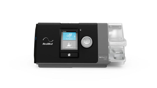 ResMed AirSense 10 Auto CPAP machine with digital display and humidifier for sleep apnea therapy
