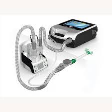 Resmed Astral 150 portable ventilator with connected tubing and control unit for respiratory support