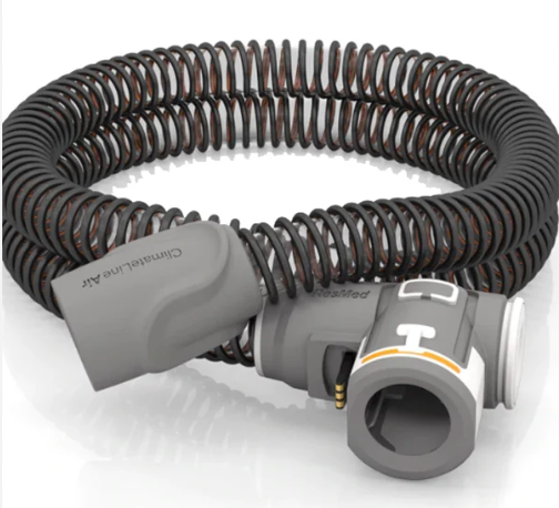 Resmed ClimateLineAir Heated Tube for CPAP BiPAP machines with coiled design and secure connectors
