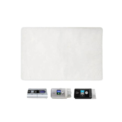 Resmed f20 mask replacement filter with three models of CPAP machines below it