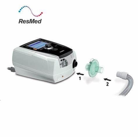 ResMed Stellar 150 ventilator non invasive device with display and breathing circuit components