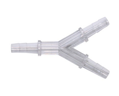 Clear plastic RespBuy Oxygen Supply Tubing Y Connector for medical oxygen delivery systems