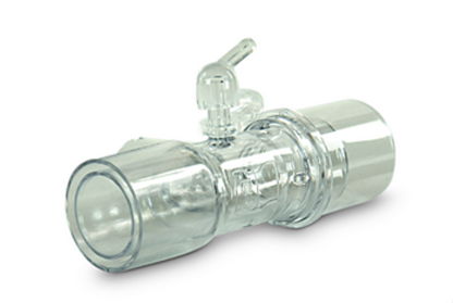 Philips Respironics Connector featuring Respironics Disposable Exhalation Port in clear plastic design