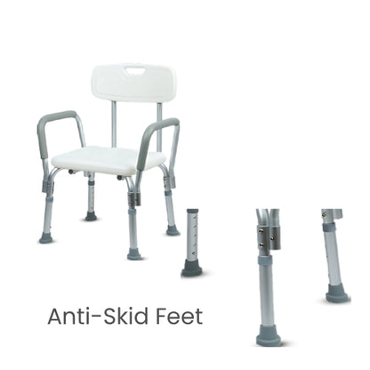 Antara AGEasy Shower Chair with Adjustable Height& Anti-Slip Seat - Book Your MediDevice
