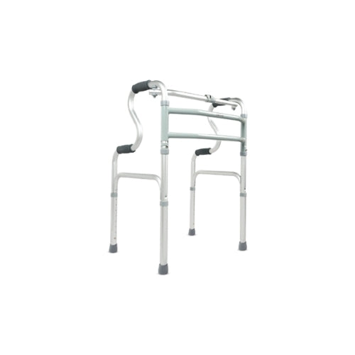 Lightweight aluminum adjustable Step Walker with padded handles for stability and support